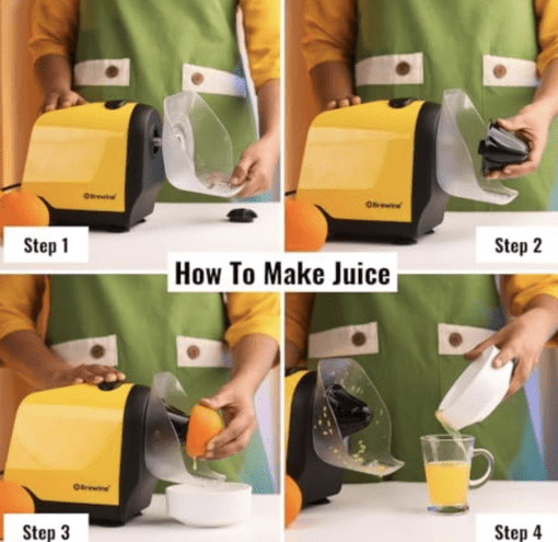 Brewine Coconut Scraper With Citrus Juice Press, 200 Watts… (Yellow) - Image 2